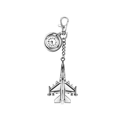 JewelryWe orologio da tasca classico con ciondolo a forma di steampunk fob half hunter plane orologio al quarzo, per natale