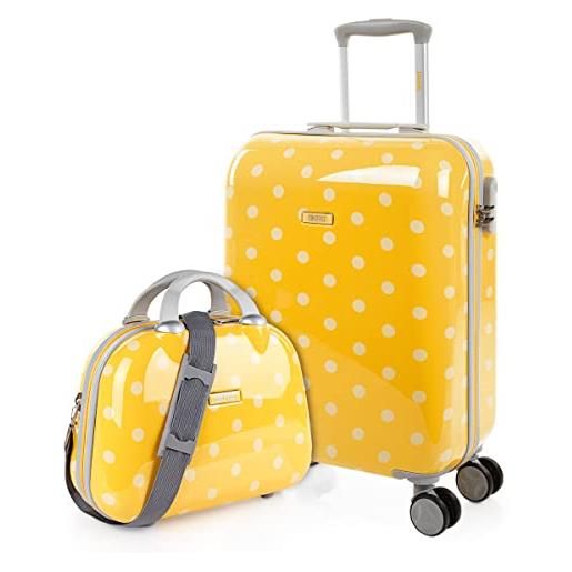 SKPAT - valigia 55x40x20 trolley bagaglio a mano. Valigie e trolley per i tuoi viaggi in cabina. Trolley bagaglio a mano 66450b, giallo
