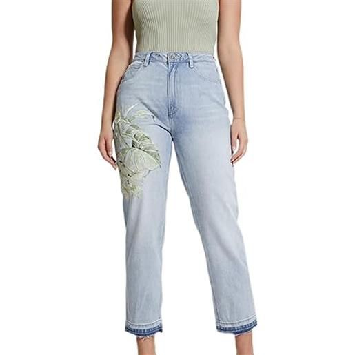 GUESS jeans eco satin artwork mom jean