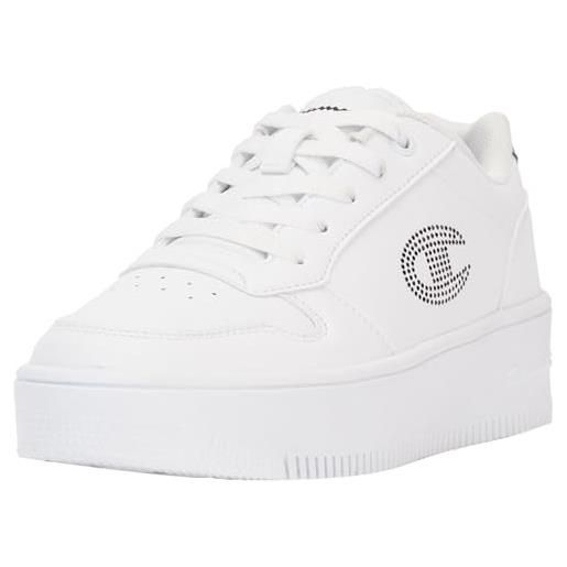 Champion legacy-rebound platform glitter g gs, sneakers, bianco/nero (ww009), 36.5 eu