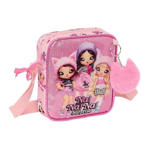 safta unisex kids m222 trolls 3 - piccola borsa messenger, borsa a tracolla per bambini, ideale per bambini dai 5 ai 14 anni, comoda e versatile, qualità e resilienza, 16 x 4 x 18 cm, rosa, rosa, 