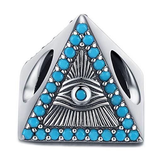 ZaliOan charm compatibili con bracciali，ciondoli in argento sterling 925-piramidi egizie