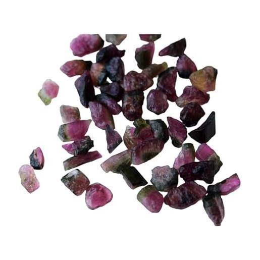 Gems For Jewels donna pietre grezze di tormalina di anguria da 8-12 mm, tormalina di anguria di pietre preziose sciolte naturali ruvide per gioielli, cristalli di tormalina da 5 pezzi, 8-12 mm