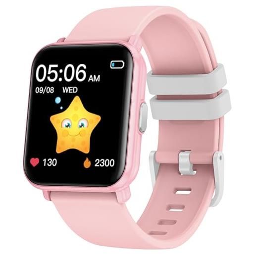 TAOPON smartwatch per bambini orologio fitness tracker: smart watch orologi intelligente per bambini impermeabile ip68 per android ios monitor del sonno cardiofrequenzimetro regalo per bambina ragazzo