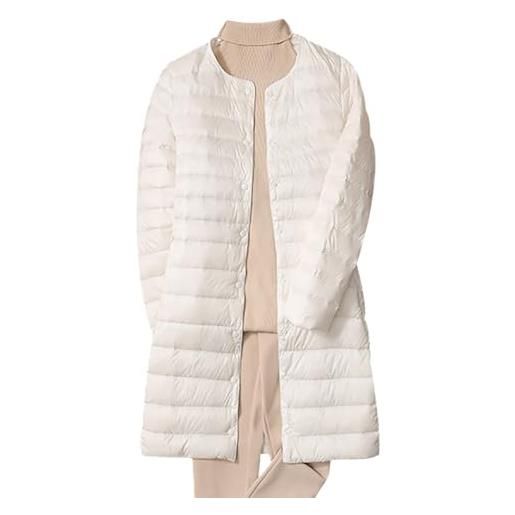 Peuignao piumini leggeri donna lungo giacca piumino donna leggero trapuntata puffer jacket donna giubbotto piumino ultraleggero donna invernali giubbino piumino trapuntato giacche piumini donna bianco 4xl