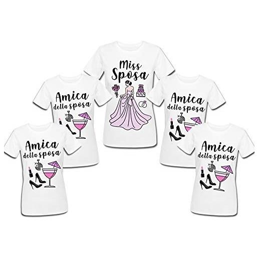 Gattablu pacchetto 5 t-shirt donna festa addio al nubilato miss sposa e amica della sposa!Sposa + 4 amiche della sposa, hen party!
