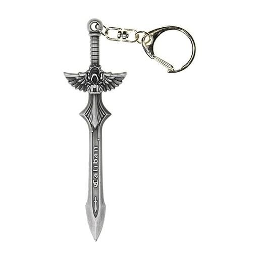 Starforged warhammer 40k dark angels sword of colibon 2023 nuovo portachiavi da uomo regalo di natale fidanzato, argento, taglia unica
