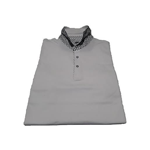 Brooksfield f311-t412-1101 polo manica corta uomo micro piquet 100% cotone collo camicia slim fit made in italy bianco (48, bianco)