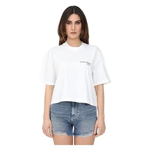 Calvin Klein Jeans back urban logo tee t-shirt, bright white, m donna
