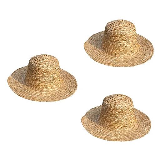 INOOMP 3 pz cappello da sole cappello sole capello per sole cappello da viaggio cappello di paglia da donna berretto parasole cappello di paglia all'aperto universale oggetti di scena