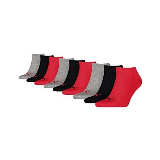 PUMA unisex sneaker calzini calzini corti calzini da sport 261080001 9 paio - black/red (232), 39/42