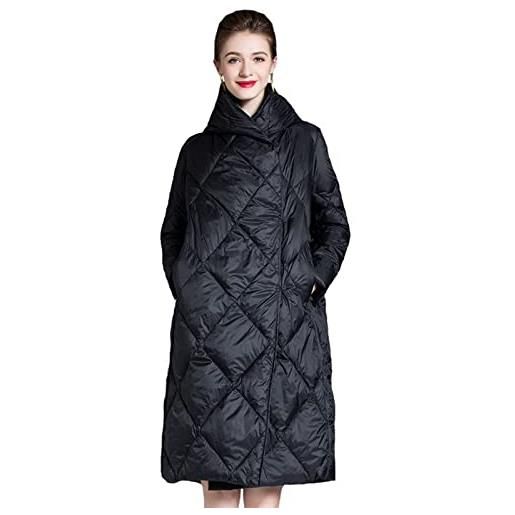 SUICRA cappotti da donna jacket women long hooded winter loose warm thick puffer jacket oversized coat female overcoat portable (color: schwarz, size: m)