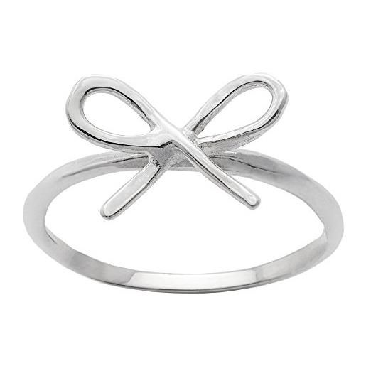 Silverly anello argento. 925 fascia semplice banda sottile nastro fiocco
