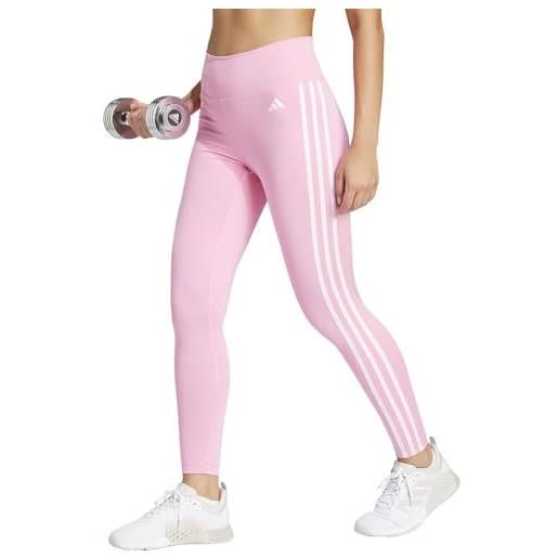adidas train essentials 3-stripes high-waisted 7/8 leggings, leggings donna, bliss pink, m