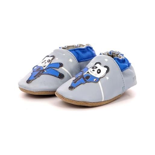 Robeez karate panda, scarpa layette blu, 17/18 eu, blu, 17-18