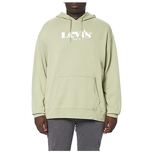 Levi's relaxd graphic sweatshirt, felpa con cappuccio uomo, verde (verdi), xxl
