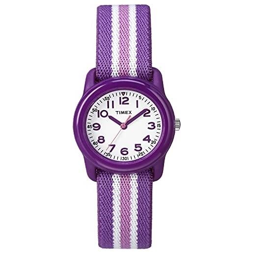 Timex orologio per bambini timex time machines 29mm in tessuto elastico a righe viola tw7c06100