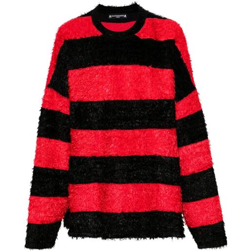 Mastermind Japan maglione a righe con ricamo - nero
