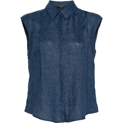 Emporio Armani camicia con pieghe - blu