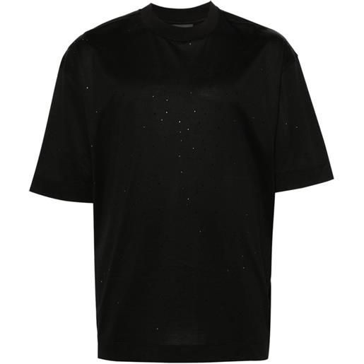 Emporio Armani t-shirt con strass - nero