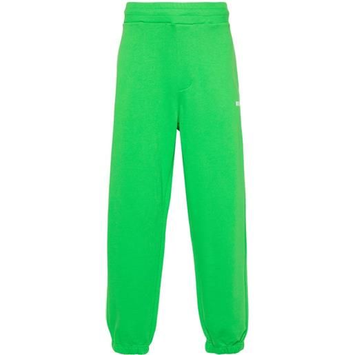 MSGM pantaloni sportivi con stampa - verde