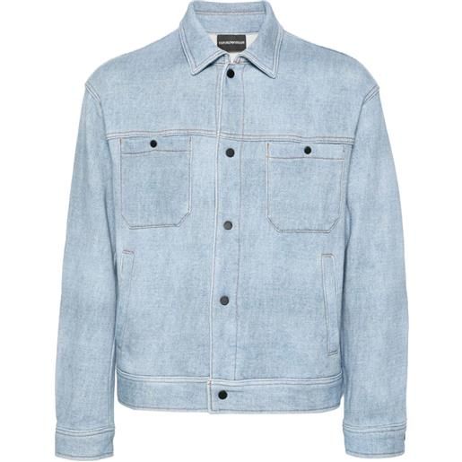 Emporio Armani giacca-camicia con bottoni automatici - blu