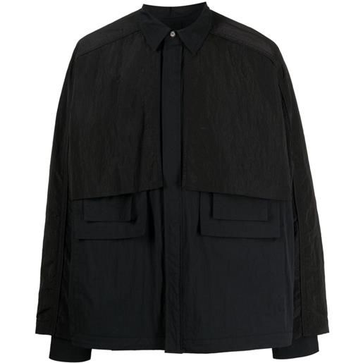 Juun.J giacca-camicia leggera con inserti - nero
