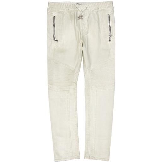 BALMAIN pantaloni in cotone glitterato balmain