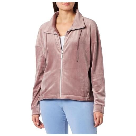 Triumph cozy comfort velour zip jacket top del pigiama, slate, 48 da donna