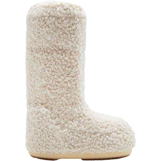 Moon Boot icon faux curly snow boots beige eu 35-38 donna