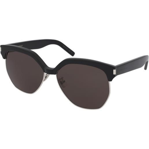 Saint Laurent sl 408 002 | occhiali da sole graduati o non graduati | prova online | plastica | browline | nero, argento | adrialenti