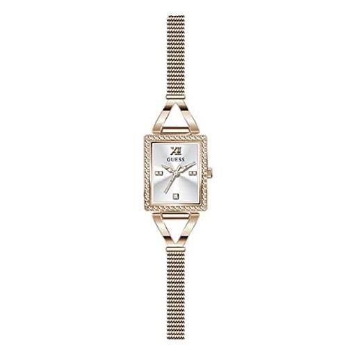 GUESS women's quartz dress watch with stainless steel strap, rose gold, 6 (model: gw0400l3)