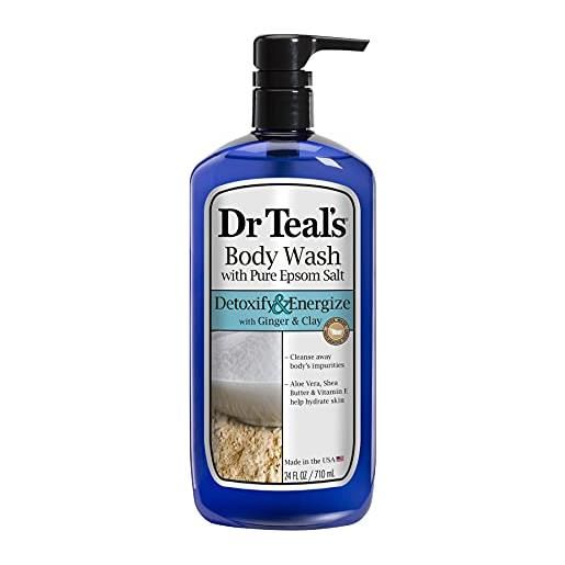 Dr Teal's dr teal s pure epsom salt body wash disintossicare & energize con zenzero e argilla 710 ml
