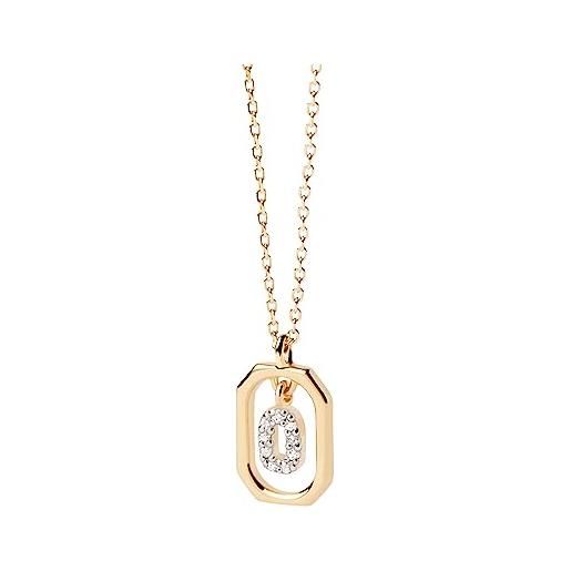 P D PAOLA pdpaola mini letter o necklace collana con nome a lettera oro, gold, argento sterling, zirconia cubica