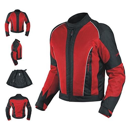 A-Pro giacca mesh traforato traspirante tessuto tecnico moto touring sport rosso xxl