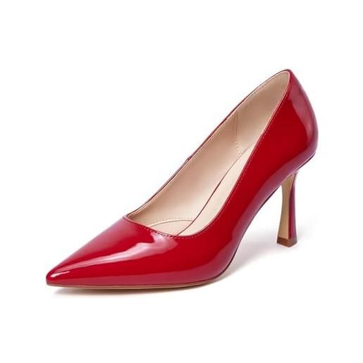 Zhabtuc scarpe da donna classiche con tacco alto a spillo, a stiletto, scarpe a punta tacco alto sexy a punta tacchi bassi basato comodo slip-on scarpe con tacco