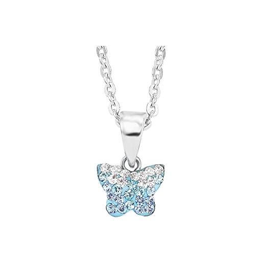amor collana con ciondolo in argento 925 collana per bambini, con preciosa, 35+3 cm, argento, farfalla, fornita in confezione regalo per gioielli, 9540808