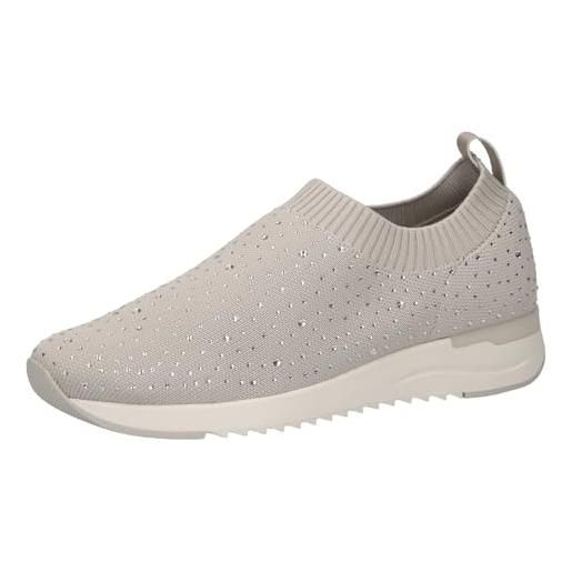 CAPRICE sneaker slip-on da donna senza lacci da infilare, nero (black knit), 36 eu