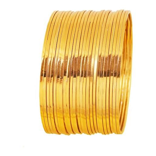 Touchstone oro bangle collection indiana bollywood desiderio finemente spigoli di taglio tango tune rappresentazione di fine jewelry designer braccialetti serie di 24 in tono oro per le donne. 