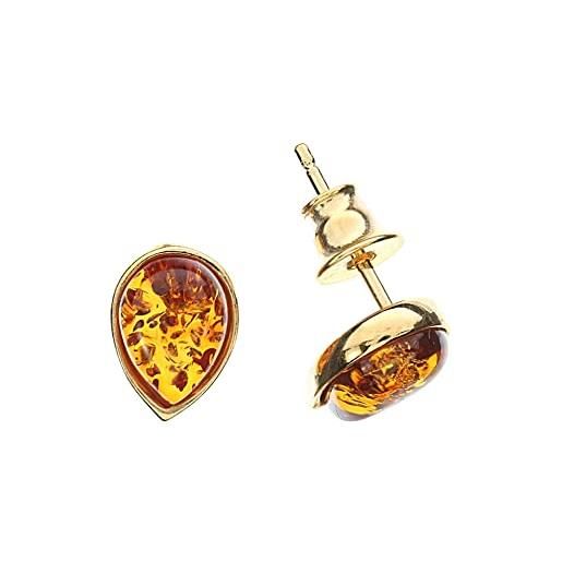 Artisana-Schmuck auricolari a forma di goccia anelli naturale ambra di arti sana, piccoli orecchini versione 925/000 sterling argento, 