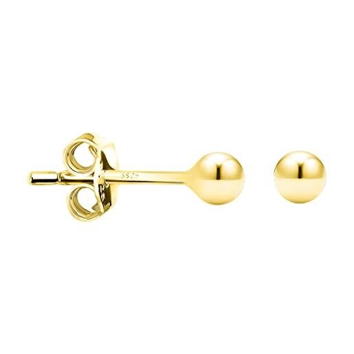 Sofia milani - orecchini da donna in argento 925 - placcati in oro - orecchino a perno a sfera - e1467