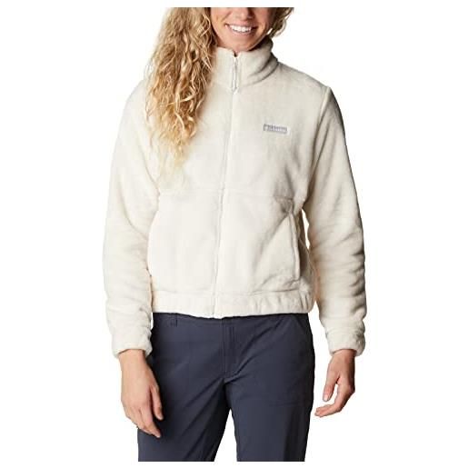 Columbia fireside full zip jacket, chaqueta polar con cremallera completa donna, chalk, 