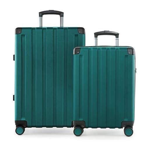 Hauptstadtkoffer q-damm - trolley rigido tsa, 4 ruote, verde acqua , koffer-set (s+m), set di valigie