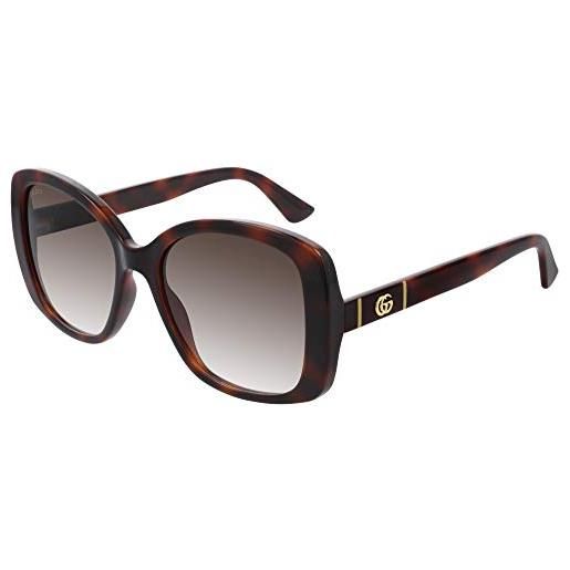 Gucci occhiali da sole gg0762s havana/brown shaded 56/18/145 donna