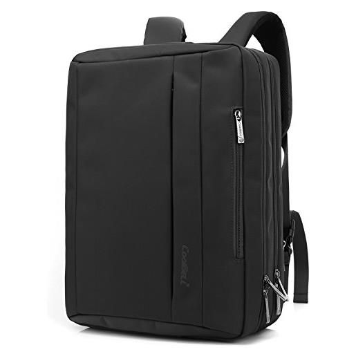 CoolBELL, borsa convertibile, multiuso, adatta per laptop da 15,6 pollici, in tessuto oxford, con tracolla, da uomo e da donna nero nero 17,3''