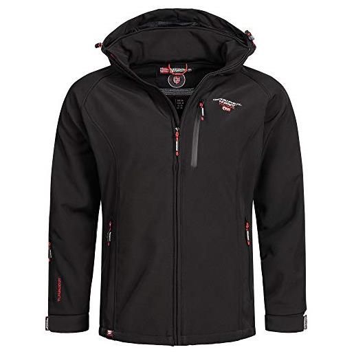 Geographical Norway giacca softshell da uomo s - 7xl - giacca impermeabile - giacca impermeabile - outdoor transizione giacca in bundle con ud beanie, nero , l
