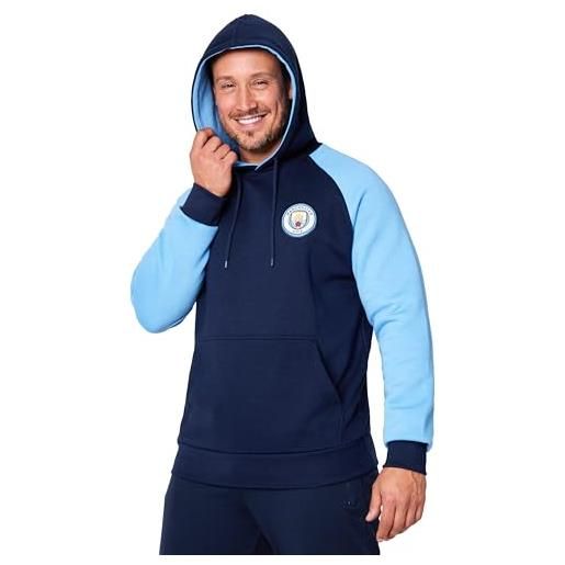 Manchester City FC manchester city f. C. Felpe con cappuccio da uomo, felpa sportiva uomo con tasca a marsupio, taglie s-3xl (blu, 2xl)