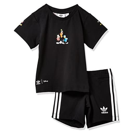 adidas short tee set tutina per bambino e neonato, black, 6-9m bimbo 0-24