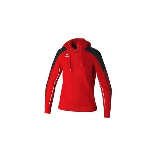 Erima giacca da allenamento evo star con cappuccio (1032432) donna, rosso/nero, 34