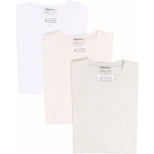 Maison Margiela set di 3 t-shirt - toni neutri